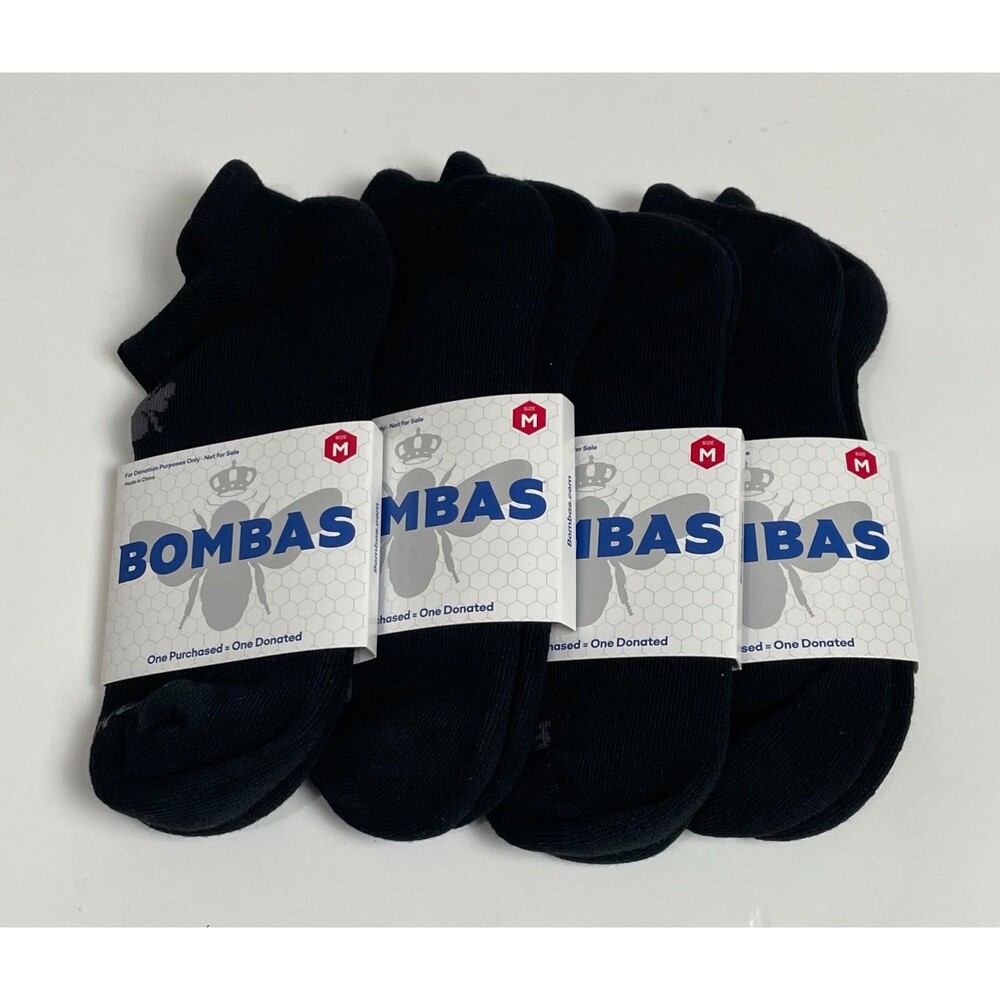 Bombas Black Ankle Socks Size Medium - Lot of 4